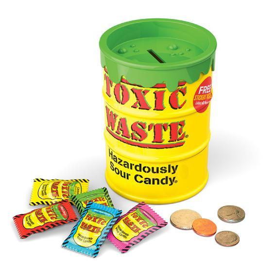 Giant Toxic Waste Sour Candy Bank, Vancouver Online Candy and Stuffed Animal Shop