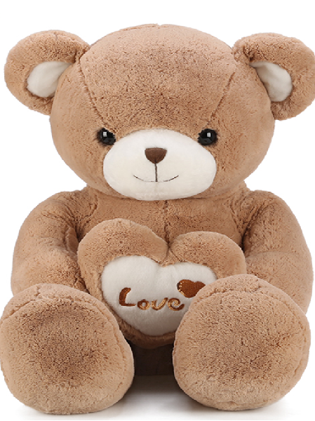 Jumbo Brown Teddy Bear with heart, Vancouver Online Candy and Stuffed Animal Shop